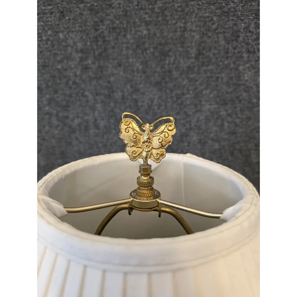 Rare Regency Frederick Cooper‎ Mariposa Butterfly Table Lamps W Original Shades